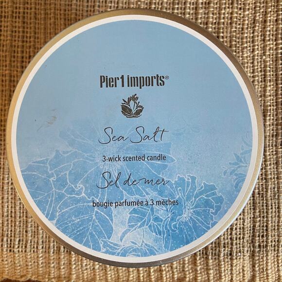 Pier 1 Imports Sea Salt Scented Candle 3 Wick Large 14 oz New - Picture 1 of 4